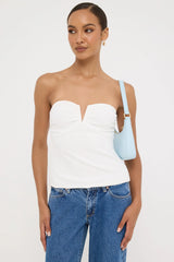 Perfect Stranger Royale Corset Top White