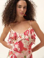 Cupid Dot Asymmetrical Midi Dress