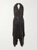 Paulina pleated ruched georgette midi dress