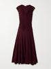Pleated wool midi dress