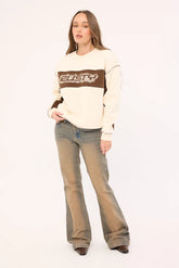 Rusty Choc Top L/S Oversize Crew Cream