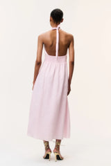 Lovis Linen Halter Maxi Dress - POTPOURRI PINK