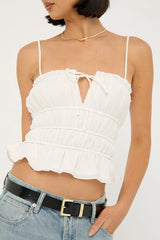 Perfect Stranger Diletta Shirred Cami Top White