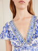 Embellished printed ruffled silk-crepe midi dress
