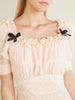 Ruffled bow-embellished silk-jacquard midi dress