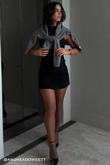 Luck & Trouble Maura Button Mid Rise Mini Skirt Black