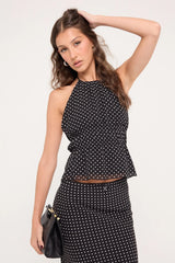 Perfect Stranger Whimsy Polka Dot Halter Top Polka Dot