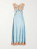 Marcelle lace-trimmed silk-satin midi dress