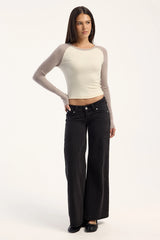 Lioness Bronx Raglan Long Sleeve Top Lemon