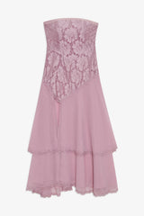 Claudia Rose Lace Strapless Midi Dress
