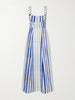 Azzurra Ikat striped cotton midi dress