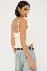 Perfect Stranger Diletta Shirred Cami Top White