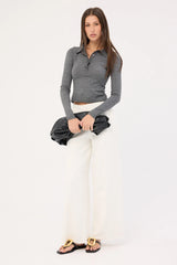 Sndys The Label Veda Long Sleeve Top Charcoal