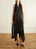 Paulina pleated ruched georgette midi dress