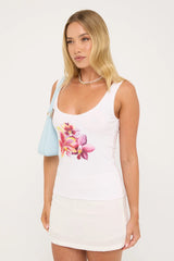 Luck & Trouble Pollen Singlet Tank Top White
