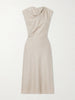 Draped virgin wool midi dress