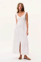 Kailette Cotton Maxi Dress - OPTIC WHITE