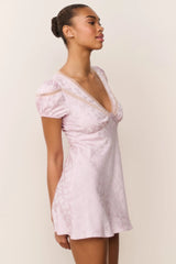 Sylara Silk-Blend Bow Jacquard Mini Dress
