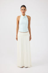 Perfect Stranger Siena Halter Cowl Top Blue