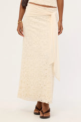 Luck & Trouble Tahlia Lace Maxi Skirt Cream