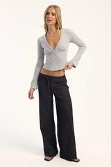 Motel Emsey Long Sleeve Top Grey Marle