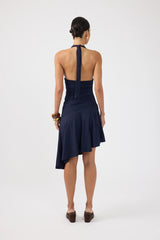 Perfect Stranger Rory Halter Midi Dress Navy