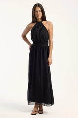 Luck & Trouble Kera Halter Maxi Dress Black