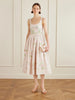 Floral-embroidered cotton-faille midi dress