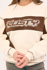 Rusty Choc Top L/S Oversize Crew Cream