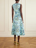 Floral-print faille midi dress