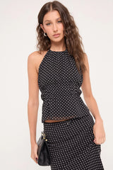 Perfect Stranger Whimsy Polka Dot Halter Top Polka Dot