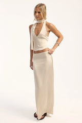 Lioness Front Row Maxi Skirt Cream