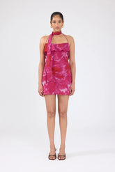 Perfect Stranger Cerise Scarf Top Pink Print