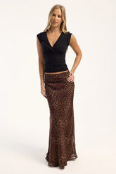 Luck & Trouble Sacha Leopard Maxi Skirt Animal Print