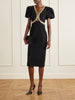 Alexandrite embellished cady midi dress