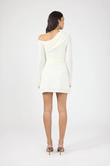 Perfect Stranger Brynn Draped Mini Dress Cream