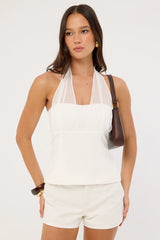 Perfect Stranger Lula Halter Top White