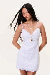 Becklyn Eyelet Linen Mini Dress