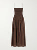 Shirred organic cotton midi dress