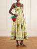 Dixie pleated floral-print cotton-poplin midi dress