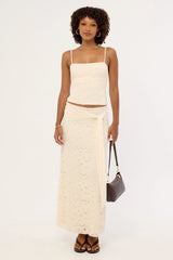 Luck & Trouble Tahlia Lace Maxi Skirt Cream
