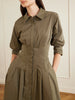 Jazz pintucked cotton-blend poplin midi shirt dress