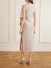 Draped wool-blend knitted midi dress