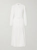 Lydia belted linen midi dress