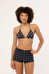 L&t POLKA DOT TIE BIKINI TOP Black Polka