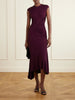 Gathered jersey midi dress