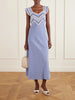 Bailee crochet-trimmed silk-crepe de chine midi dress