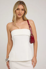 Perfect Stranger Luca Strapless Long Line Top White