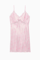 PINK x LoveShackFancy Lace Trim Satin Mini Dress