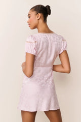 Sylara Silk-Blend Bow Jacquard Mini Dress